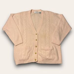Vintage Pastel Wool Angora Blend Cardigan Size Petite Medium Cottagecore Cozy